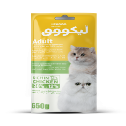  LEKOOO CAT FOOD Adult RICE IN CHICKEN 650g أكل قطط جاف6973033846249